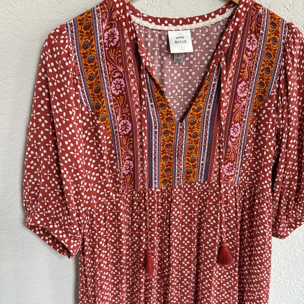 Boho tunic Dress with tassel tie - Picture 4 of 7